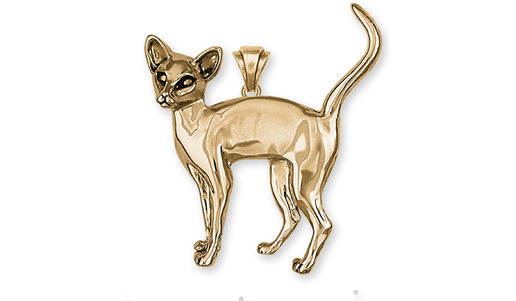 Siamese Cat Charms Siamese Cat Pendant 14k Yellow Gold Siamese Jewelry Siamese Cat jewelry