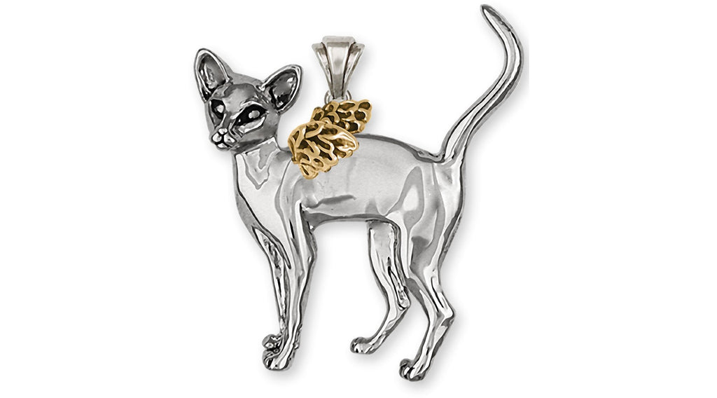 Siamese Cat Charms Siamese Cat Pendant Silver And 14k Gold Siamese Cat Jewelry Siamese Cat jewelry