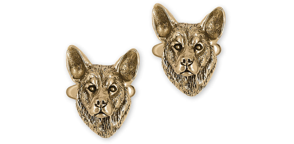Cattle Dog Charms Cattle Dog Cufflinks 14k Gold Vermeil Austrlian Cattle Dog Jewelry Cattle Dog jewelry