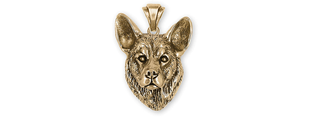 Cattle Dog Charms Cattle Dog Pendant 14k Yellow Gold Austrlian Cattle Dog Jewelry Cattle Dog jewelry