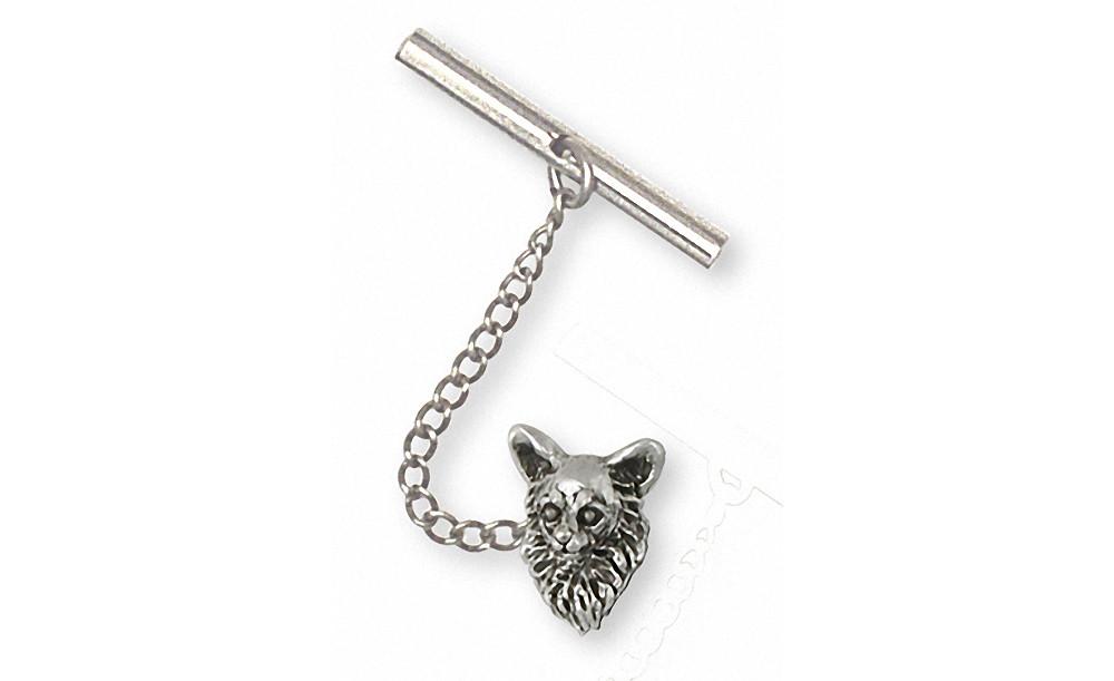 Long Hair Chihuahua Charms Long Hair Chihuahua Tie Tack Sterling Silver Dog Jewelry Long Hair Chihuahua jewelry