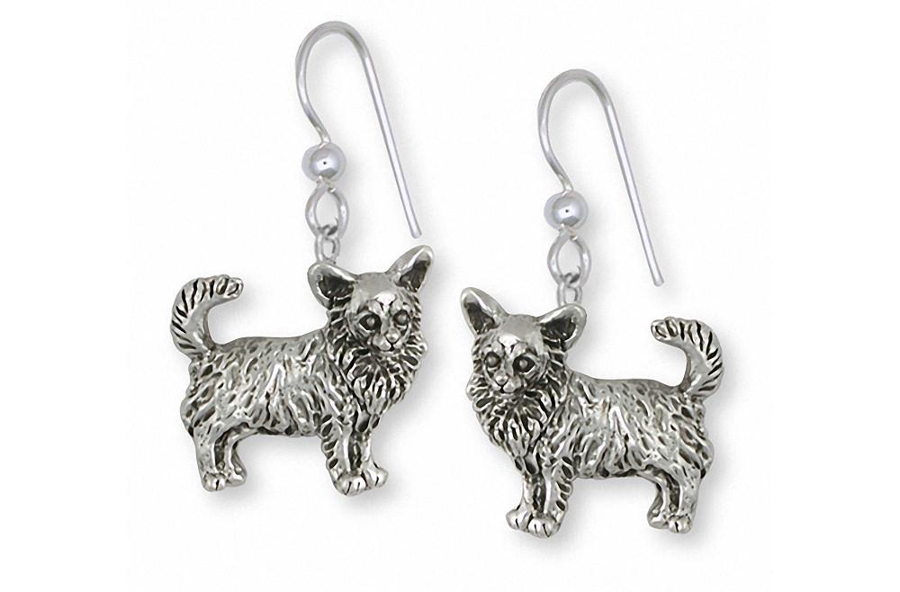 Long Hair Chihuahua Charms Long Hair Chihuahua Earrings Sterling Silver Dog Jewelry Long Hair Chihuahua jewelry