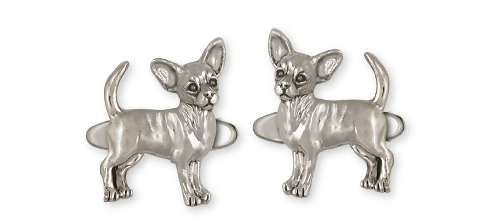 Chihuahua Dog Charms Chihuahua Dog Cufflinks Handmade Sterling Silver Dog Jewelry Chihuahua Dog jewelry