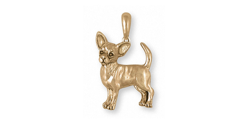 Chihuahua Charms Chihuahua Pendant 14k Gold Dog Jewelry Chihuahua jewelry