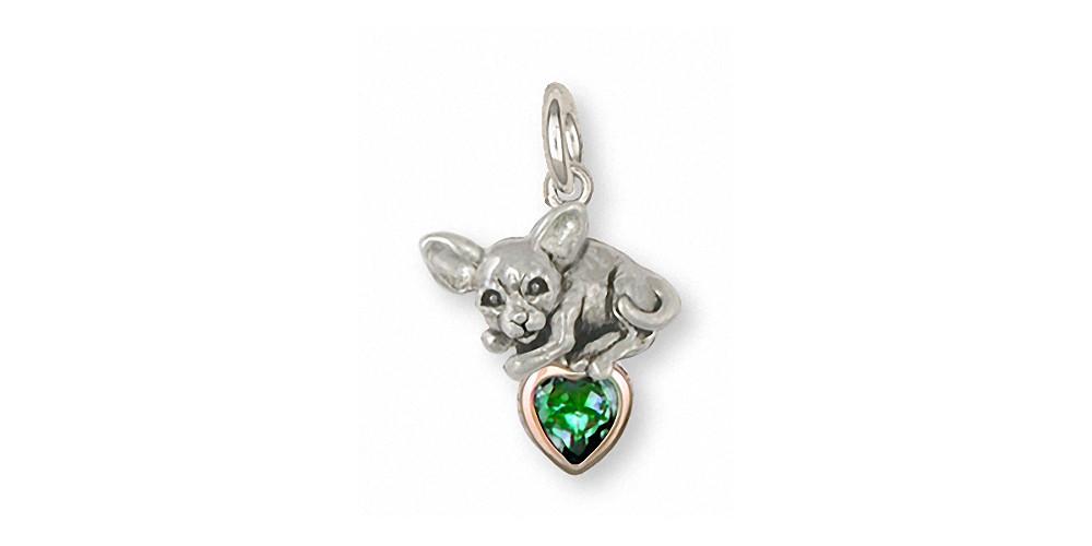 Chihuahua Charms Chihuahua Charm Silver And Gold Dog Jewelry Chihuahua jewelry