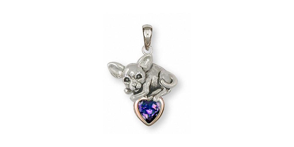 Chihuahua Charms Chihuahua Pendant Silver And Gold Dog Jewelry Chihuahua jewelry