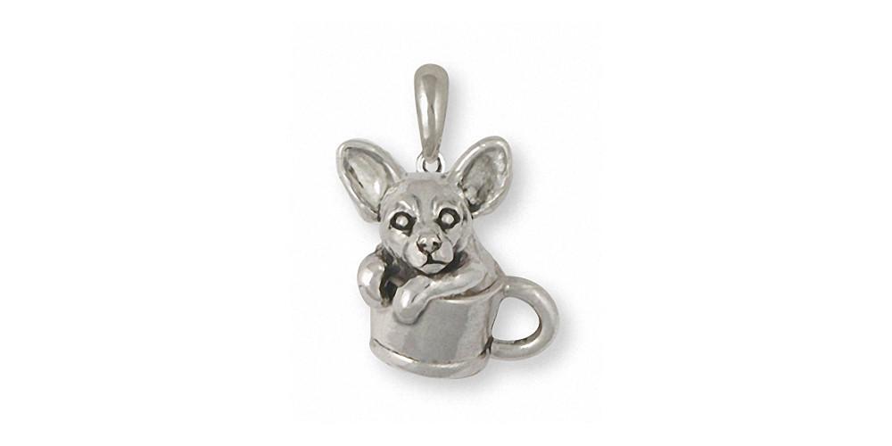 Teacup Chihuahua Charms Teacup Chihuahua Pendant Sterling Silver Dog Jewelry Teacup Chihuahua jewelry