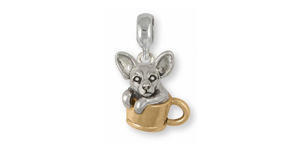 Teacup Chihuahua Charms Teacup Chihuahua Charm Slide Silver And Gold Dog Jewelry Teacup Chihuahua jewelry