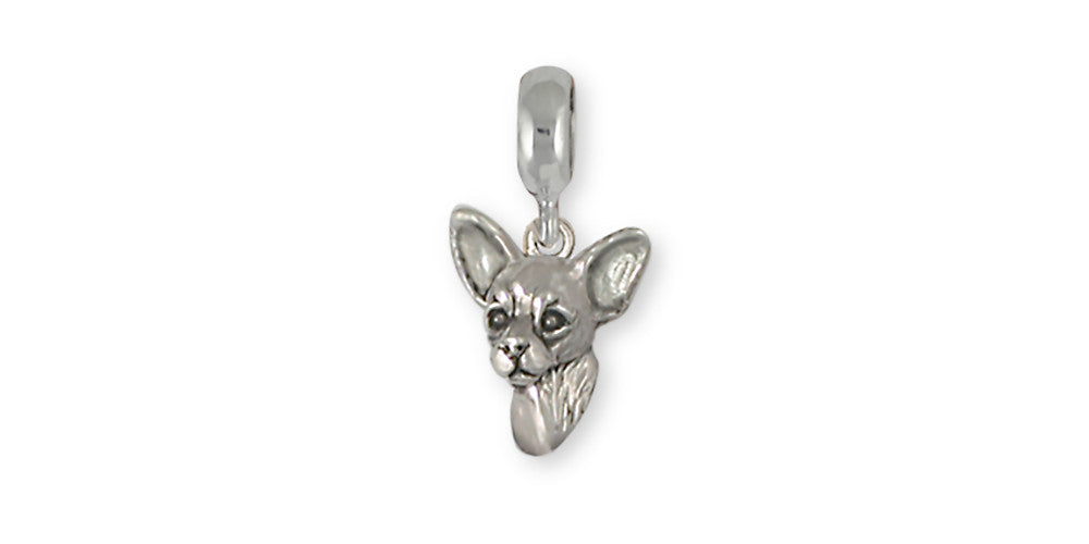 Chihuahua Dog Charms Chihuahua Dog Slide Charm Handmade Sterling Silver Dog Jewelry Chihuahua Dog jewelry