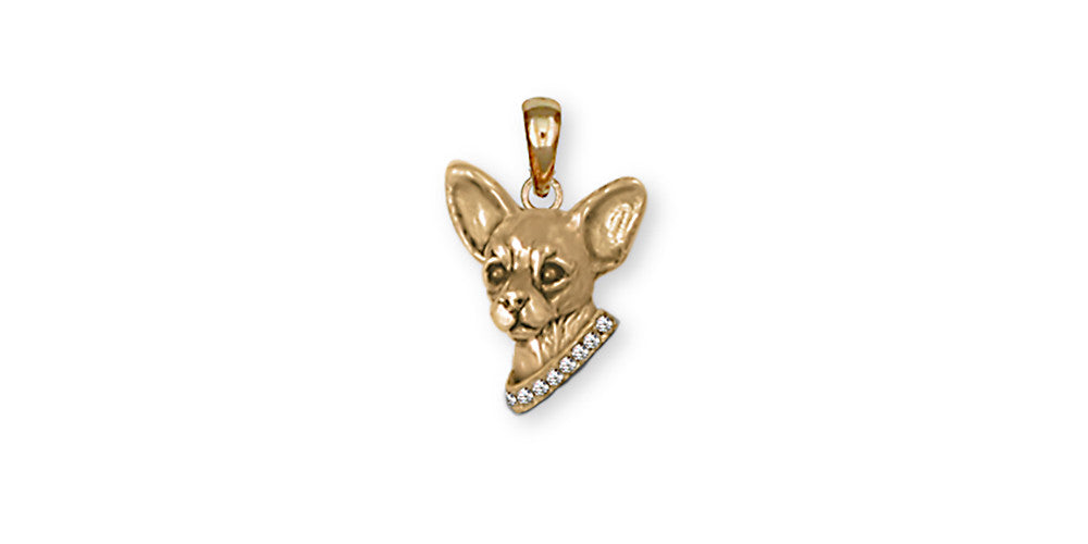 Chihuahua Dog Charms Chihuahua Dog Pendant 14k Yellow Gold Vermeil Dog Jewelry Chihuahua Dog jewelry