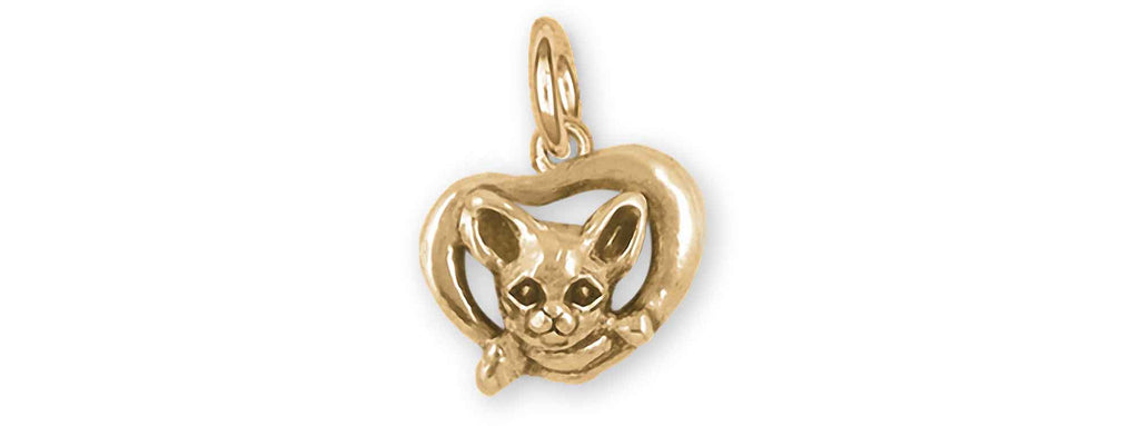 Chihuahua Charms Chihuahua Charm 14k Yellow Gold Chihuahua Jewelry Chihuahua jewelry