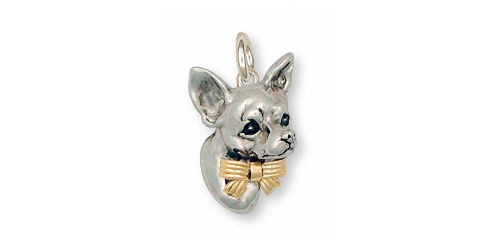 Chihuahua Charms Chihuahua Charm Silver And Gold Dog Jewelry Chihuahua jewelry