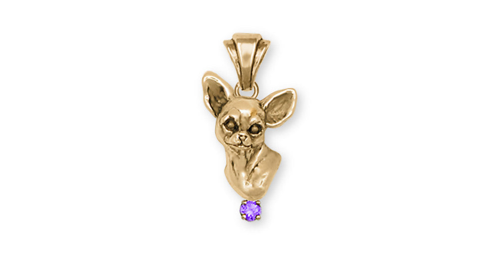 Chihuahua Dog Charms Chihuahua Dog Pendant 14k Yellow Gold Vermeil Dog Jewelry Chihuahua Dog jewelry