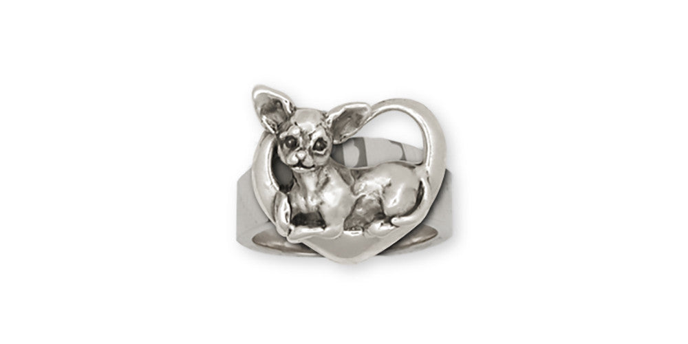 Chihuahua Dog Charms Chihuahua Dog Ring Handmade Sterling Silver Dog Jewelry Chihuahua Dog jewelry
