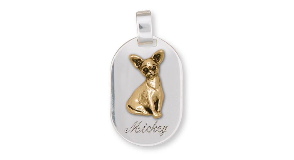 Chihuahua Charms Chihuahua Pendant Silver And Gold Dog Jewelry Chihuahua jewelry