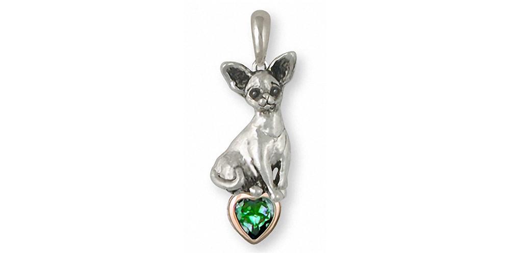 Chihuahua Charms Chihuahua Pendant Silver And Gold Dog Jewelry Chihuahua jewelry