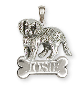 Cavalier King Charles Spaniel Personalized Pendant Jewelry Handmade Sterling Silver CV13-NP