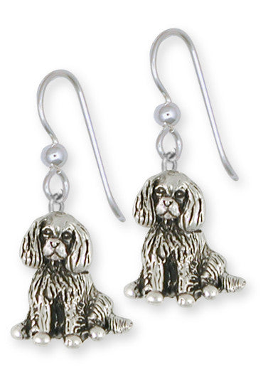 Cavalier King Charles Spaniel French Wire Earrings Jewelry Handmade Sterling Silver CV14-E