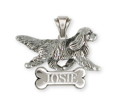 Cavalier King Charles Spaniel Personalized Pendant Jewelry Handmade Sterling Silver CV21-NP