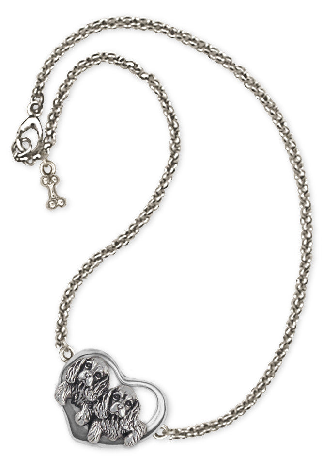 Cavalier King Charles Spaniel Ankle Bracelet Jewelry Handmade Sterling Silver CV24-A