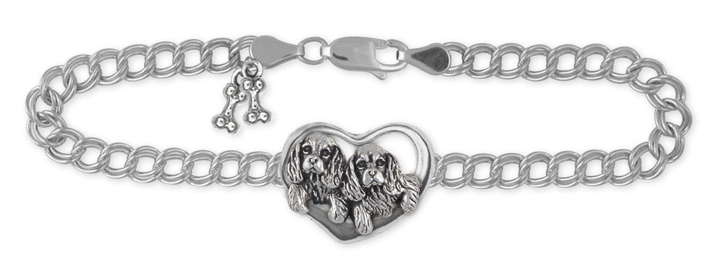 Double Cavalier King Charles Spaniel Bracelet Jewelry Handmade Sterling Silver CV24-B