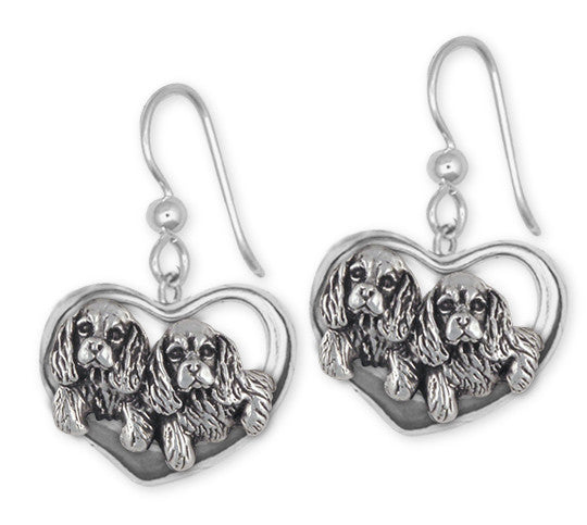Cavalier King Charles Spaniel French Wire Earrings Jewelry Handmade Sterling Silver CV24-E