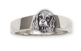 Double Cavalier King Charles Spaniel Ring Jewelry Handmade Sterling Silver CV24H-R
