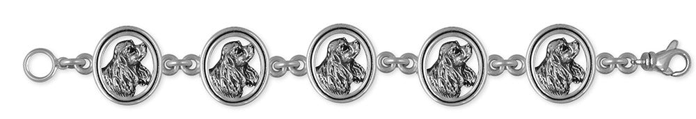 Cavalier King Charles Spaniel Charm Link Bracelet Jewelry Handmade Sterling Silver CV4-BR