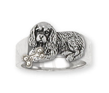 Cavalier King Charles Spaniel Ring Jewelry Handmade Sterling Silver CV6-NR