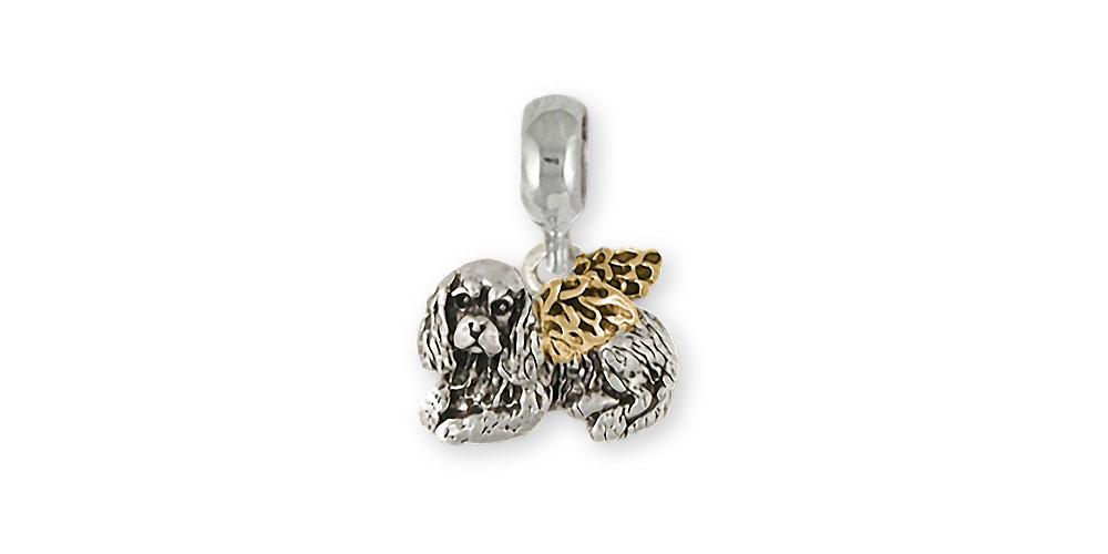 Cavalier King Charles Spaniel Charms Cavalier King Charles Spaniel Charm Slide Silver And 14k Gold Cavalier Jewelry Cavalier King Charles Spaniel jewelry