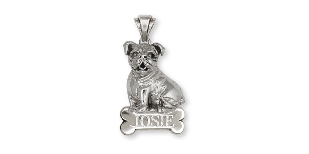 Bulldog Charms Bulldog Pendant Sterling Silver Dog Jewelry Bulldog jewelry