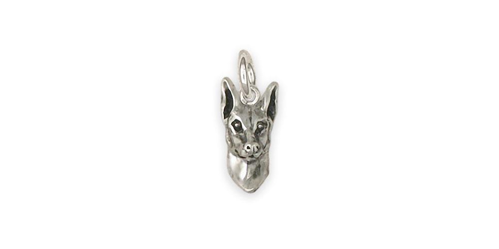 Doberman Charms Doberman Charm Sterling Silver Dog Jewelry Doberman jewelry