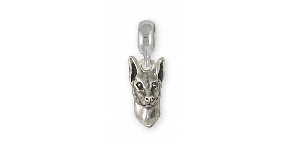 Doberman Pincher Charms Doberman Pincher Charm Slide Sterling Silver Dog Jewelry Doberman Pincher jewelry