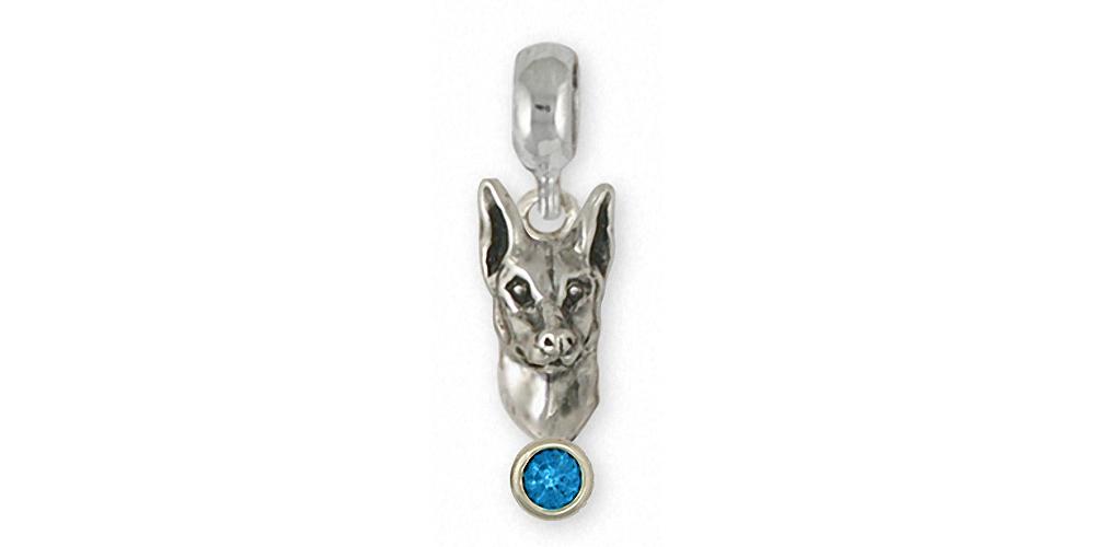 Doberman Pincher Charms Doberman Pincher Charm Slide Sterling Silver Dog Jewelry Doberman Pincher jewelry