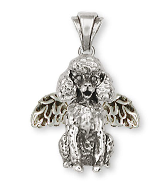 Poodle Angel Charms Poodle Angel Pendant Handmade Sterling Silver Dog Jewelry Poodle Angel jewelry