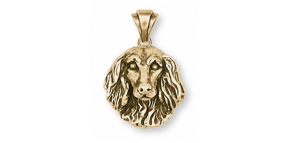 Long Hair Dachshund Charms Long Hair Dachshund Pendant 14k Gold Dog Jewelry Long Hair Dachshund jewelry