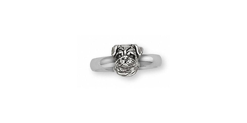 Pug Charms Pug Ring Sterling Silver Dog Jewelry Pug jewelry