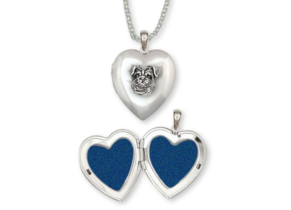 Pug Charms Pug Photo Locket Sterling Silver Dog Jewelry Pug jewelry