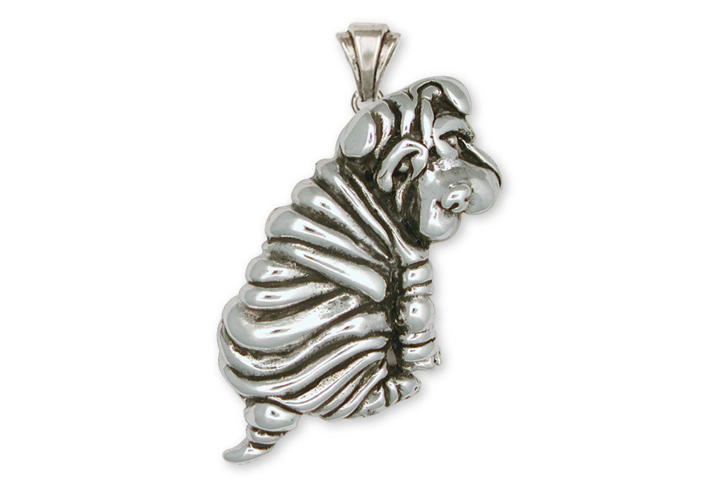 Shar Pei Charms Shar Pei Pendant Sterling Silver Dog Jewelry Shar Pei jewelry