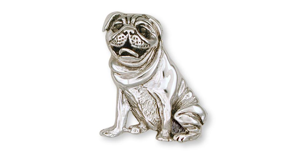 Pug Charms Pug Brooch Pin Sterling Silver Dog Jewelry Pug jewelry