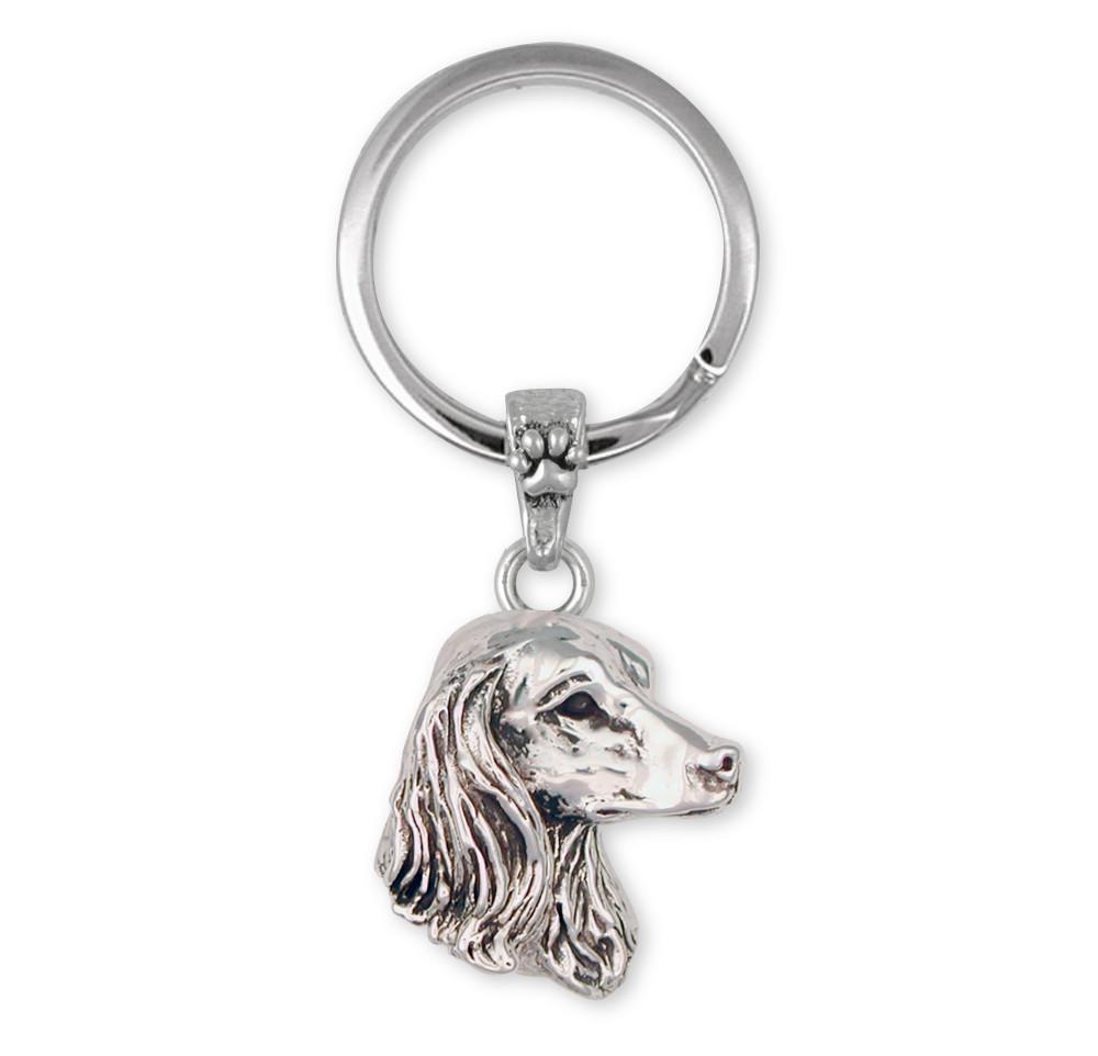 Long Hair Dachshund Charms Long Hair Dachshund Key Ring Sterling Silver Dog Jewelry Long Hair Dachshund jewelry