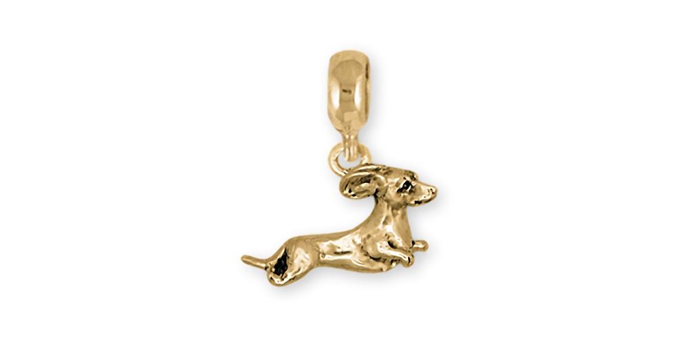 Dachshund Charms Dachshund Charm Slide 14k Gold Dog Jewelry Dachshund jewelry