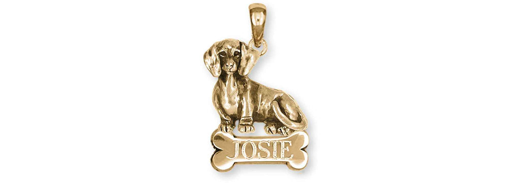 Dachshund Charms Dachshund Personalized Pendant 14k Yellow Gold Dachshund Jewelry Dachshund jewelry