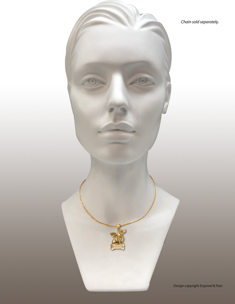 Dachshund Angel Jewelry 14k Yellow Gold Handmade Dachshund Pendant  DA22-APG