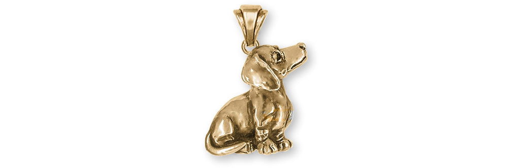 Dachshund Charms Dachshund Pendant 14k Yellow Gold Dachshund Jewelry Dachshund jewelry