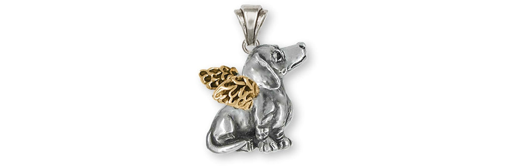 Dachshund Charms Dachshund Pendant Silver And 14k Gold Dachshund Jewelry Dachshund jewelry