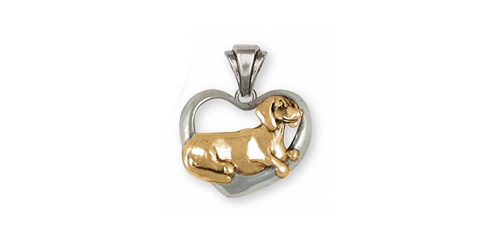 Dachshund Charms Dachshund Pendant Silver And Gold Dog Jewelry Dachshund jewelry