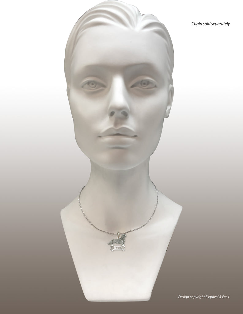 Dachshund Jewelry Sterling Silver Handmade Dachshund Personalized Pendant  DA29-NP