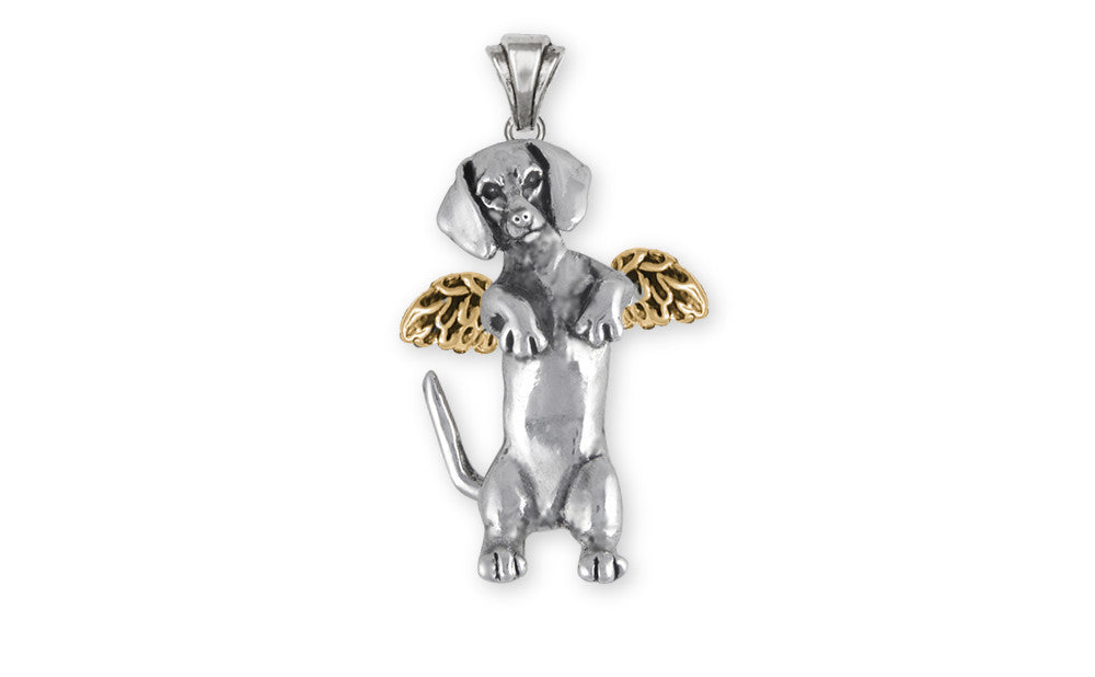 Dachshund Angel Charms Dachshund Angel Pendant 14k Two Tone Gold Vermeil Dog Jewelry Dachshund Angel jewelry