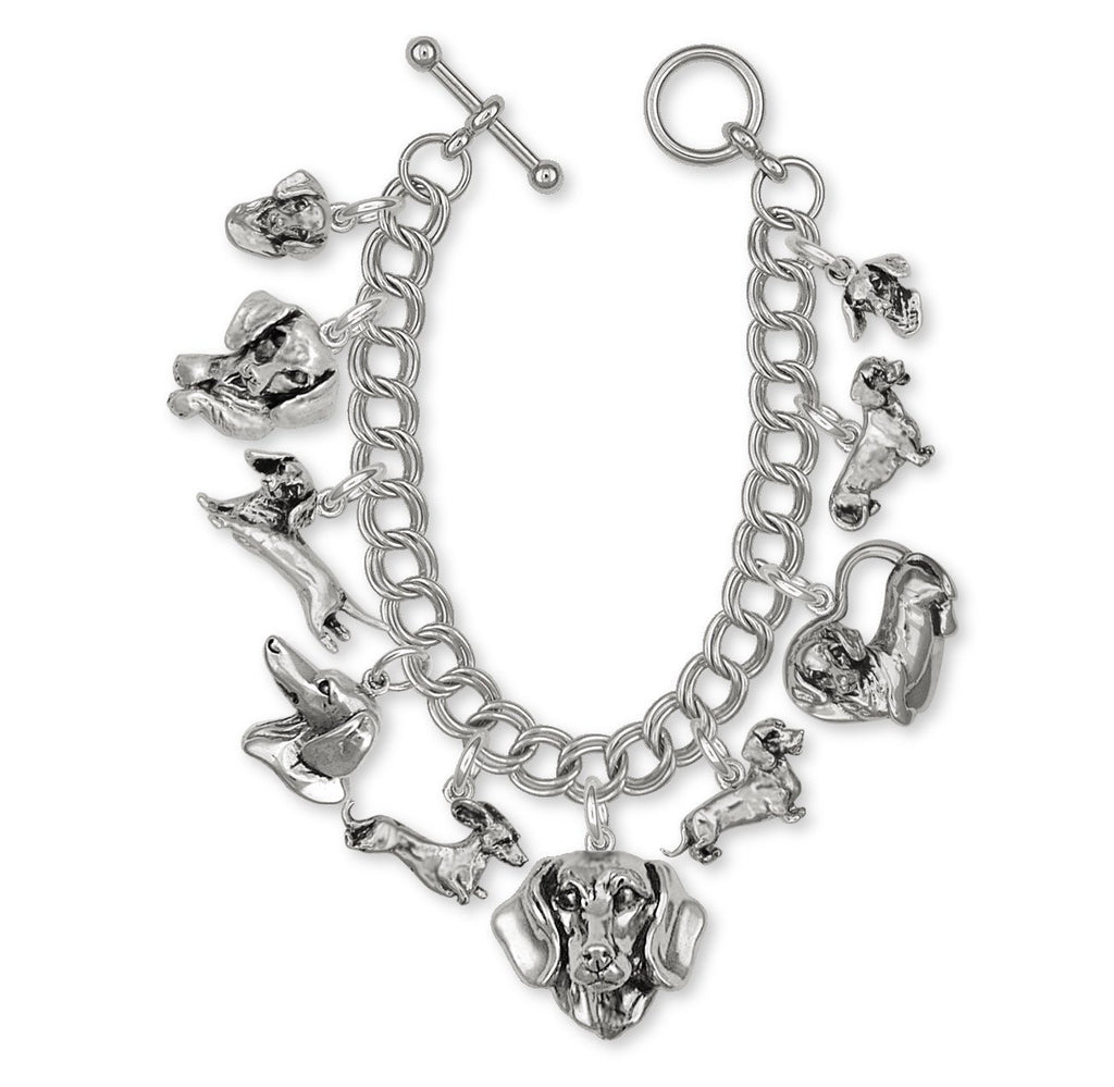 Dachshund Charms Dachshund Bracelet Sterling Silver Dog Jewelry Dachshund jewelry